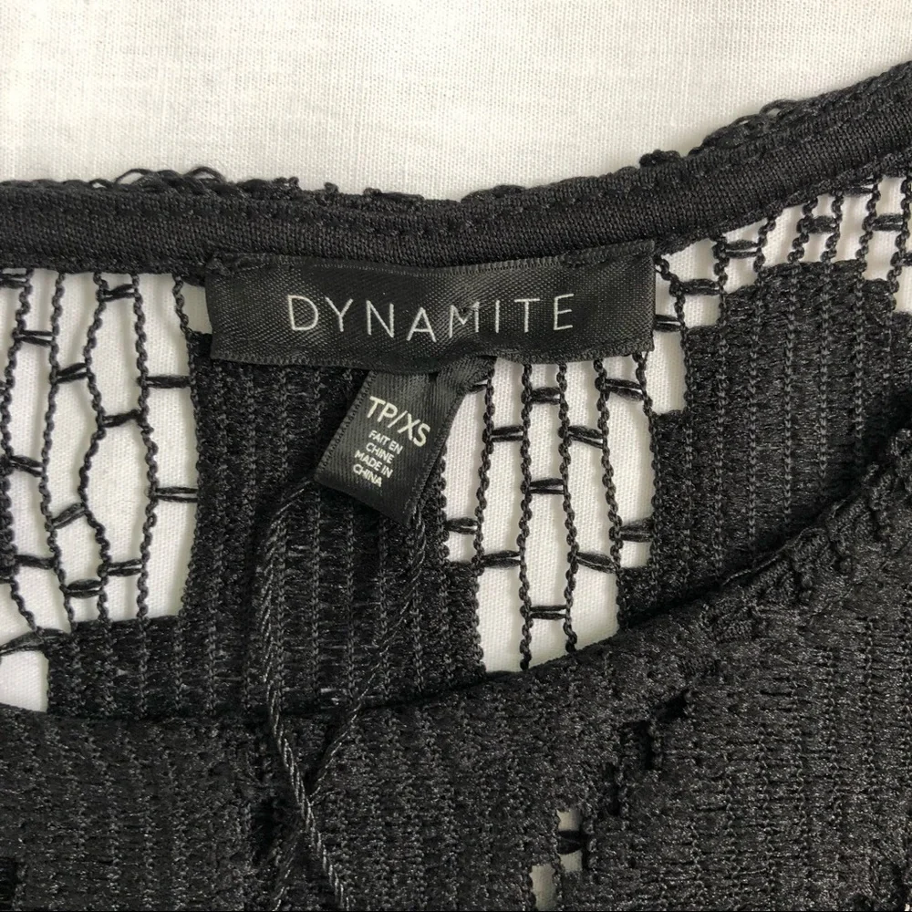 Dynamite woman’s festival black lace fringe crop top brand new with tag size XS - Picture 5 of 12